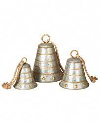 Sterling Nested Galvanized Metal Bells With Gold Accents And Twine Hanging Rope Set Of 3 Reviews Shop All Holiday Home Macy S Galvanized Metal Galvanized Bells