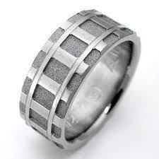 Denver Titanium Ring With Train Tracks Titanium Rings Titanium Wedding Rings Custom Wedding Rings
