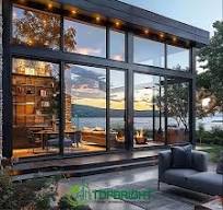 High-End Villa Use Floor Picture Window with Double Low-E Glass to Ceiling  Large Luxury USA Aluminum Modern