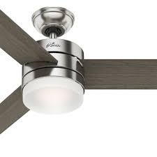 This brushed nickel 54 inch ceiling fan from the sola collection which can be used in wet locations, features integrated led lighting and flush mount installation. Hunter 54 Contemporary Ceiling Fan With Remote Control In Brushed Nickel Certi For Sale Online Ebay