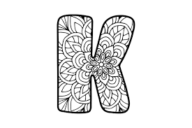 Download Mandala Alphabet K Svg Cut File By Creative Fabrica Crafts Creative Fabrica