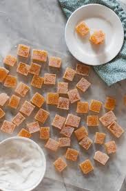 Passion Fruit Pate De Fruit Gem Like Chewy Fruit Candies With Tropical Sweet Tart Flavor Homemadecandy P Fruit Jelly Passionfruit Recipes Chewy Fruit Candy