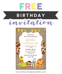 Free Printable Editable Pdf Birthday Party Invitation Diy Safari Jungle Animals Two 2nd Second Instant Download Edit In Adobe Reader Instant Download Printables