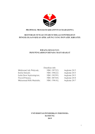 Pdf Proposal Program Kreativitas Mahasiswa Restorasi Sungai Citarum Melalui Penerapan Pengelolaan Kelas Apik Apung Yang Inovatif Kreatif
