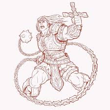 Simon Belmont Art Line Art Horror Fantasy