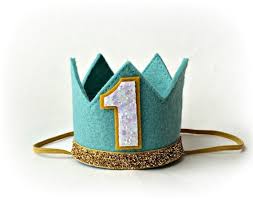 First Birthday Crown For Baby Boy Aqua Felt Crown Medium First Birthday Any Age Ot Littleblueolive First Birthday Crown Birthday Crown Diy Birthday Crown