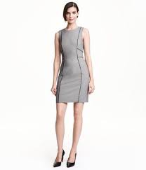H M Grey Fitted Sleeveless Knee Length Dress Work Dress Size 14 Hm Dresses For Work High Fashion Street Style Fashion