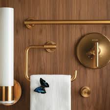 Add function without compromising style with the addition of towel bars and shelves to your bathroom. Pin On Powder Rooms