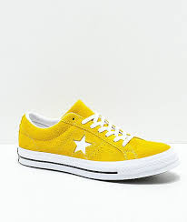 Black And Yellow Converse Shoes Converse One Star Mineral Yellow White Black Suede Skate Shoes Zumiez Converse One Star Suede Skate Shoes Converse