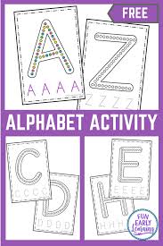 Looking for free printables and activities? Dab A Dot Letters Q Tip Painting Fun Free Printable Alphabet Activities Preschool Letter Activities Preschool Preschool Letters