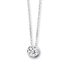 Diamond Solitaire Necklace 1 2 Carat Bezel Set 14k White Gold Jared In 2021 One Carat Diamond Diamond Necklace Round Diamond Pendant Jewelry