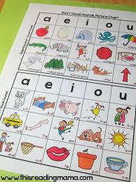 short vowel sounds picture chart 1 pg this reading mama