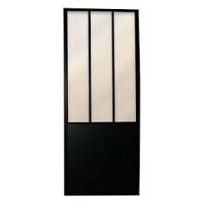 Porte Seule Vitree Atelier Noir 73 Cm Porte Coulissante Porte Coulissante Atelier Porte D Atelier