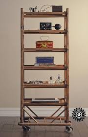 4 stack barrister bookcase 1915s era top/base and secretary. Antique Wooden Rolling Storage Rack Industrial Caffeine
