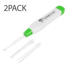 Led Earpick 2pk Kid Safe Flashlight Earwax Removal Flashlight Tool W 3 Types Of Tips Accessorygeeks Com