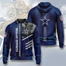 Dallas Cowboys Hoodie Football Fans Hooded Sweatshirt Full Zip Jacket Activewear Dallas Cowboys Hoodie Dallas Cowboys Dallas Cowboys Fans