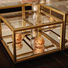 They also have that aura of funky decadence and this piece is no exception.the legs are gently tapered and the silver gilt allows a. Glam Mirrored Coffee Table Luxury Event Design Decor For Colorado Events