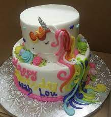 Calumet Bakery Two Tier Unicorn Drawn Cake Calumet Bakery Cake Bakery