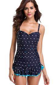 Women S Polka Dot One Piece Swimsuit With Skirt Swimdress Bathing Suit White Dot Ck186tzes2e One Piece Swimsuit With Skirt Skirted Swimwear Swim Dress