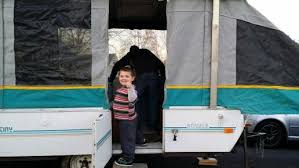 Tommy Gives It A Thumbs Up Our New Camper 1993 Destiny Royale Coleman Pop Up Popup Camper Pop Up Camper