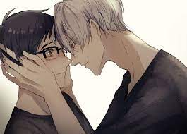 We've seen characters with hair colors taken pretty much everywhere on the light spectrum. All Male Black Hair Blush Brown Eyes Ecoa Glasses Gray Eyes Gray Hair Katsuki Yuuri Male Short Hair Shounen Ai Viktor Nikiforov Yuri On Ice Konachan Com Konachan Com Anime Wallpapers