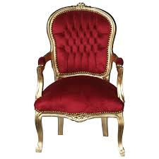 Casa padrino barock esszimmer stuhl mit armlehnen weiß / silber lederoptik mit bling bling glitzersteinenhöhe ca. Antike Moebel Barock Stuhl Rot Gold Koniglich Armlehne Buro Besucher Ellas Wohnwelt De