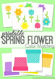 Free printable spring coloring pages. Printable Spring Flower Color Matching From Abcs To Acts
