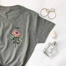 Running stitch, stem stitch and lazy daisy. Amazon Com Floral Hand Embroidered Shirt Handmade
