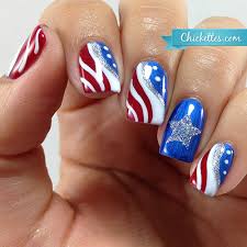 Patriotic Fourth Of July Nail Art Chickettes Natural Nail Studio Boutique