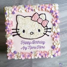 Choose from 700+ feline themed birthday cards. Hello Kitty Birthday Cake Images For Kids With Name
