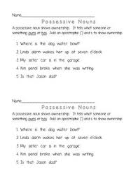 She played football with her brother. Possessive Nouns Quiz Possessive Nouns Teaching Writing Nouns