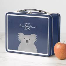 Cute Cuddly Australia Baby Koala Bear Monogram Metal Lunch Box Baby Koala Metal Lunch Box Koala Bear
