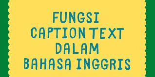 Check spelling or type a new query. Fungsi Caption Text Dalam Bahasa Inggris Halaman All Kompas Com