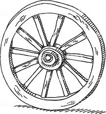 Black And White Wheels Clipart Hand Drawn Vector Drawing Of A Wooden Wagon Wheel Black And White Wagon Wheel Wagon Wheel Image Drawings