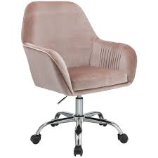Velvet Office Chair Blush Pink At Home Velvet Office Chair Pink Office Chair Office Chair