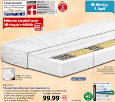 Unser testerteam hat eine riesige auswahl an hersteller & günstigen marken ausführlichst verglichen und wir zeigen unseren lesern hier die liegezonen. Meradiso 7 Zonen Tonnentaschen Federkernmatratze Test Lidl Matratzen Info Testberichte