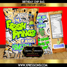 Fresh prince hershey bar, fresh prince of bel air party supplies, fresh prince baby shower, fresh prince birthday, fresh prince candy bar, thecraftybirdieshop. Graffiti Prince Baby Shower Chip Bag Bs Freshp Chip04