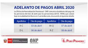 Ley 19990 (01.03.73) amplia la cobertura al. Onp Adelantara Pago De Abril A Pensionistas Del Decreto Ley 19990 Estado De Emergencia El Popular