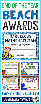 End Of The Year Classroom Awards Beach Theme In 2020 Classroom Awards Beach Themes Beach
