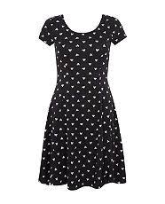 Black Pattern Black Black Heart Print Skater Dress 299421409 New Look Black Heart Print Dresses Skater Dress