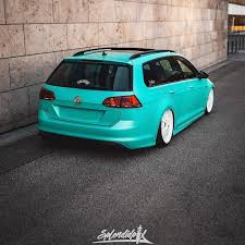 Joonnsn Mk7r Bagged Golf 7 Variant Wrapped In Pwf Caribbean Matt Metallic Platinumwrappingfilm Splendid Vw Golf Variant Euro Cars Car