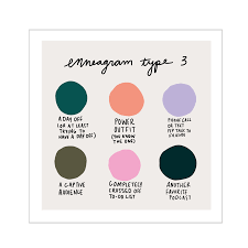 Enneagram 3 Color Dot Mini Print Enneagram Enneagram Type 3 Enneagram 3