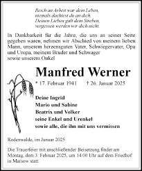 Traueranzeigen von Manfred Werner
