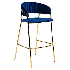 grappa velvet modern bar stool chair blue gold set of 2 fabric bar stool bar stool chairs leather chaise lounge chair