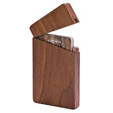 This slim and stylish business card holder is hand crafted with the finest hardwoods. Maxgear Business Card Holder Wood Business Card Holders Business Card Case Name Card Holder For Men Pocket Card Holder With Magnetic Closure Walnut Amazon In Office Products