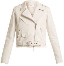 Perlin Leather Biker Jacket The Row Matchesfashion Us Jackets White Leather Jacket Biker Jacket