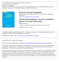 PDF) Extreme pornography and the contested spaces of virtual citizenship