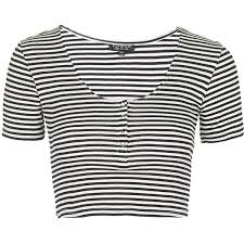 Black And White Striped Shirt Crop Top Topshop Ribbed Popper Front Cropped Tee Crop Tops Uk Ribbed Striped Crop Top Topshop Tall