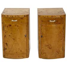 Pair Of Burl Wood Nightstands Wesply 1950s Burled Wood Wood Nightstand Wood