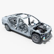 Car Frame With Chassis Engine 01 3d Model Car Frames Car Car 3d Model